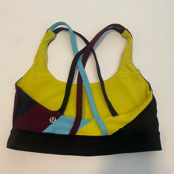Lululemon Striped Sports Bra - Black, Yellow, Blue, Purple - Picture 4 of 7